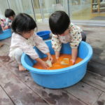 ことり組　高野豆腐で感触遊び　6月17日（金）